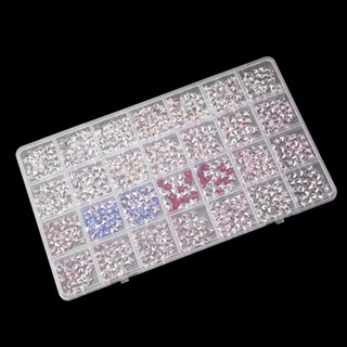 F8ph 28 格美甲飾品鑽石首飾收納盒透明美甲水鑽工具 DIY 展示收納盒收納盒沙龍 f8ph