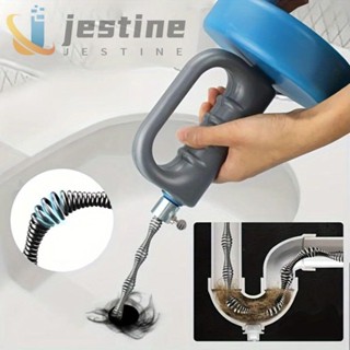 JESTINE 下水道管道柱塞疏通器,手持式 3/4/5/7 米排水疏通器,疏通工具可擴充套件專業蛇形彈簧管堵塞清除器廚房