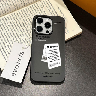 簡約白色標籤半包保護殼適用於 iPhone 16 15 14Pro 13ProMax 16ProMax 12Pro 14