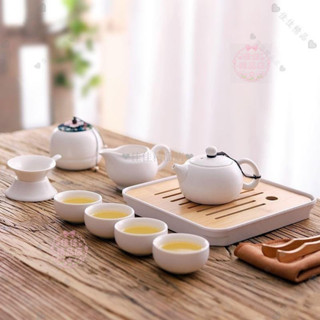 旅行茶具功夫茶方便攜帶泡茶組隨身茶組戶外泡茶 便攜式旅行茶具套裝陶瓷功夫茶具一壺四杯戶外家用泡茶壺定製teddy6