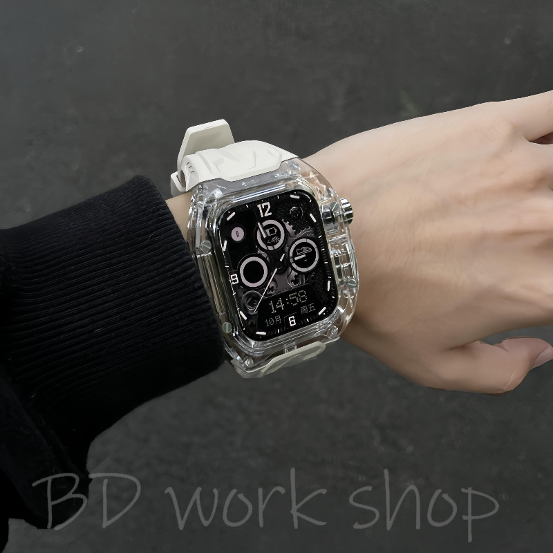 一體式RM改裝 矽膠錶帶 apple watch s11 錶帶 iwatch10 蘋果錶帶 9 8 7 6 蘋果手錶錶帶