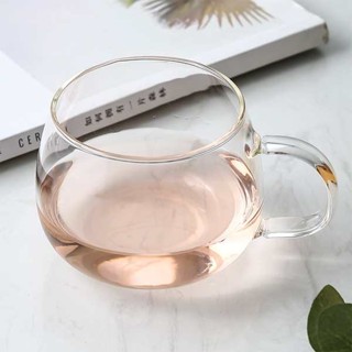 咖啡隨行杯 玻璃吸管杯 加厚花茶杯玻璃小茶杯品茗杯功夫茶具耐熱帶把透明玻璃杯泡茶杯子