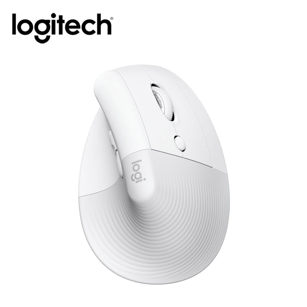 【Logitech 羅技】Lift for Mac 人體工學垂直藍牙滑鼠 白色