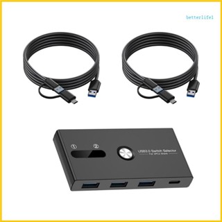 BTM USB C 和 USB 3 0 KVM 切換器 4 埠 USB 切換器共享鍵盤和滑鼠列印機掃描儀硬碟