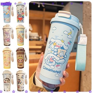 哆啦夢 WA-SPORT Labubu 咖啡杯,520ml Doraemon 保溫杯,蠟筆小新可重複使用大容量保溫杯兒童