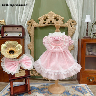 2025春季新品寵物狗衣服 洛麗塔 貓咪狗狗兔子公主裙子 粉色寵物衣服貓咪衣服狗狗衣服兔子衣服