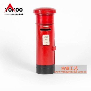 存錢箱 存錢筒 造型存錢筒 紅色英倫郵筒儲蓄罐 復古鐵皮郵筒存錢罐 精美桌面擺件 創意禮物