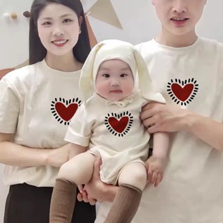 🌀Violett紫羅蘭🌀親子裝T恤 夏季 一家三四口 愛心寶寶 嬰兒 百天宴 全家服 拍照衣服