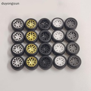 HOTWHEELS (duyongsun) 4 件/套 1:64 比例車輪用於風火輪橡膠輪胎模型汽車改裝零件賽車玩具 [