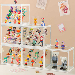 小展示櫃 公仔櫃 盲盒收納展示架手辦公仔玻璃透明擺櫃樂高模型防塵泡泡瑪特展示盒