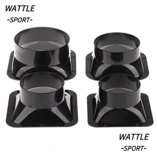 WA-SPORT 通風管接頭,黑色 ABS 壁法蘭接頭,風扇連線風管連接通風管