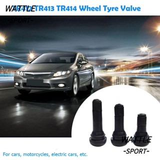 WA-SPORT 4 件無內胎輪胎氣門嘴,TR412/TR413/TR414 橡膠汽車真空輪胎氣門嘴,黑色卡入式鋁合金輪