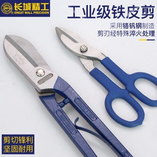 臺灣熱賣 長城精工剪鐵皮的專用剪刀鐵皮剪工業剪不鏽鋼強力鐵絲網剪子工具 612