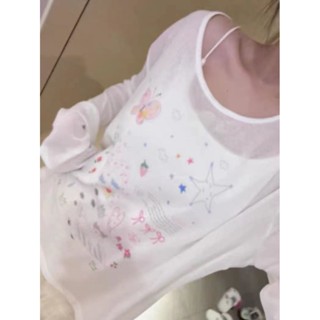 【HOT 本舖】 薄款微透蝴蝶結防曬t恤女夏中長款外搭罩衫露背上衣