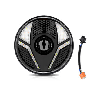LAND ROVER JEEP Winn 7 英寸 LED 頭燈,1 件圓形頭燈,帶遠近光燈 DRL 轉向訊號更換,適用