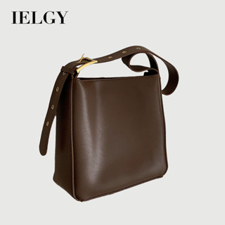 IELGY 大容量斜揹包 復古高級質感斜揹包 高階感水桶包