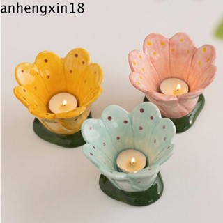 ANHENGXIN花燭臺,彩繪極簡設計陶瓷燭光蠟燭杯,唯美收納盒手工製作北歐燭臺餐桌擺件