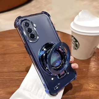 適用於華為 nova Y70 手機殼防震電鍍 TPU 支架後蓋手機殼適用於華為 nova Y70 novaY70 手機殼
