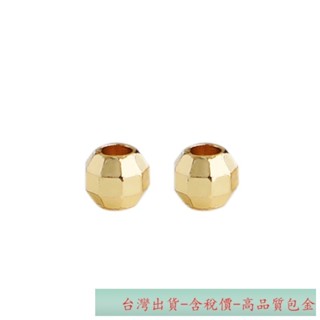 宏雲Hongyun-xs--14K包金配件切面鐳射珠大孔切角散珠手工diy飾品手鏈保色金珠隔珠