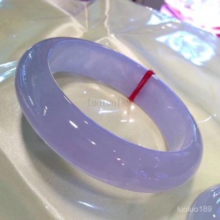 緬甸玉冰糯種紫羅蘭翡翠色手鐲冰透水潤細膩通透新坑貨石英玉鐲子