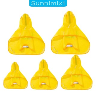 [Sunnimix1] 寵物狗雨衣連帽雨衣和吊帶孔防水帶反光寵物狗雨衣衣服適合小型犬