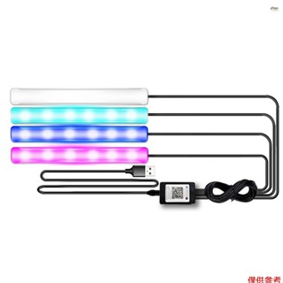 新款車內燈,App 控制汽車氛圍燈 4 燈條 RGB 幻覺音樂節奏燈 LED 汽車氛圍燈