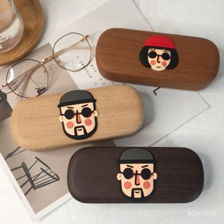 [眼鏡盒]現貨現髮 ins簡約木色複古近視眼鏡盒 仿木紋框架眼鏡墨鏡收納盒 學生便攜盒