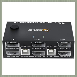 8K 雙顯示器 KVM 切換器,顯示 1.4 KVM 切換器 2 臺顯示器 2 臺計算機 8K 30Hz 4K 144H