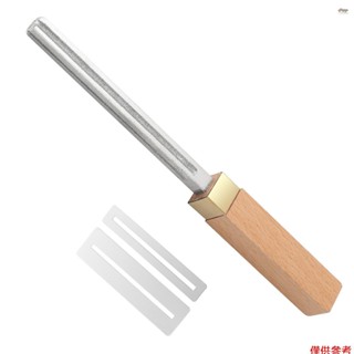 全新吉他品絲加冕銼品絲修復工具,帶 4 個尺寸邊緣窄/中/寬槽口邊緣和平邊木柄吉他琴師工具 Ukuleles Bass