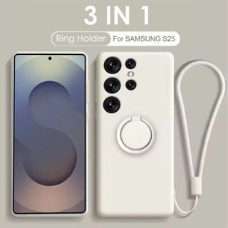 適用於三星 Galaxy S25 S24 Plus S25 Ultra S24FE 指環支架磁性液體矽膠手機殻支架防震軟