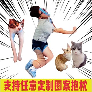 醜貓抱枕DIY訂製寵物無白邊異形抱枕韓潮流卡通生日禮物可愛玩偶Ugly Cat Pillow DIY Custom Pe