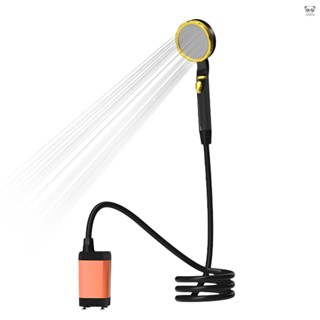 便攜式戶外淋浴器電動花灑洗澡神器充電花灑套裝 簡易露營水袋電池抽水泵 滿版數顯 調溫 2種模式 帶溫度剩餘電量工作模式顯