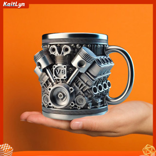 <Kaitlyn> Engines 不銹鋼杯個性化咖啡杯獨特的手工 V8 發動機馬克杯適合汽車愛好者茶杯適合家庭辦公使用