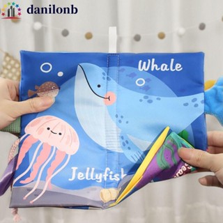 DANILO兒童布書,教育親子嬰兒布書,早期教育玩具聲音紙動物尾巴互動的拼圖布書生日禮物