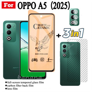 3 合 1 OPPO A5 陶瓷鋼化玻璃適用於 OPPO A5X A3X A5 Pro A3 Pro 相機鏡頭玻璃螢幕保
