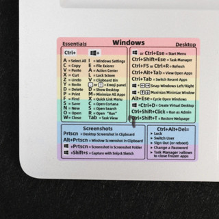 Windows PC 參考鍵盤快捷鍵貼紙粘閤劑適用於 Ps Windows Excel Mac Os Ai 快捷提示清除