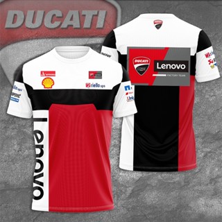 Ducati Lenovo Team 3D 列印男士夏季 T 恤 2022 新款時尚女士超大衣服運動兒童 T 恤上衣