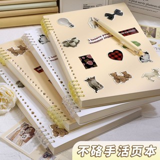 臺灣免運✨筆記本 小紅書同款diy活頁本b5本子筆記本復古ins橫線本a4方格本a5空白本