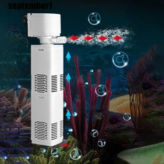 SEPTEMBER水族館內部過濾器,壁掛式安裝無聲魚缸過濾器,吸盤帶海綿和空氣管塑膠潛水泵