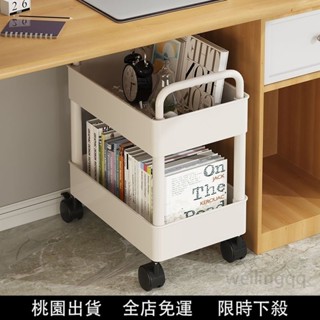 書架小推車置物架落地可移動傢用簡易多層收納架閱讀書櫃帶輪 簡易書架 桌下收納架 三層置物推車 多層收納架 桌下小推車