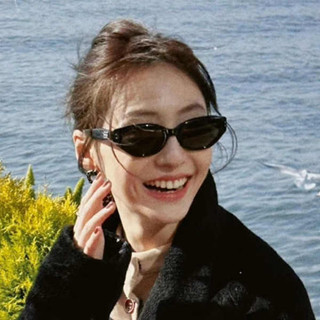 眼鏡 ins 半框眼鏡 鏡框 黑框眼鏡 復古貓眼墨鏡ins女炸街顯臉小女士新款2024防紫外線窄框太陽眼鏡
