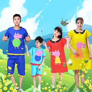 【現貨】環保服裝兒童時裝秀幼兒園親子舞臺走秀表演服小豬佩奇環保服裝 ZSN
