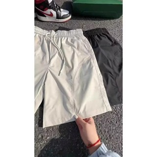 【HOT 本舖】男裝 冰絲速幹短褲男夏季薄款2025新款青少年直筒拼接休閒五分褲子百搭