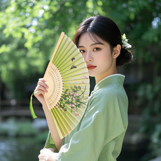【臺灣出貨】古風扇子摺扇風漢服男女旂袍舞蹈跳舞兒童學生夏日隨身折疊扇