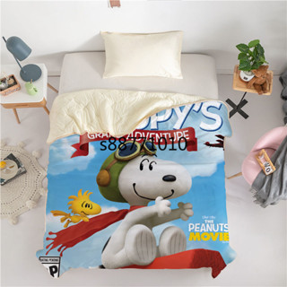 夏季Snoopy 史努比夏涼被 兒童卡通 可愛幼兒園 出汗不黏膩 邊緣加固 圖案清新 抗菌防蟎 家用午睡被 學生空調被