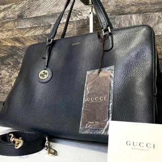 GUCCI 古馳 手提包 Interlocking系列 皮革 黑色 2way mercari 日本直送 二手