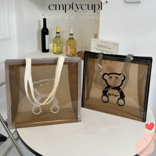 EMPTYCUP手提包,按鈕PVC熊肩包,熱銷大容量卡通防水游泳儲物袋女士