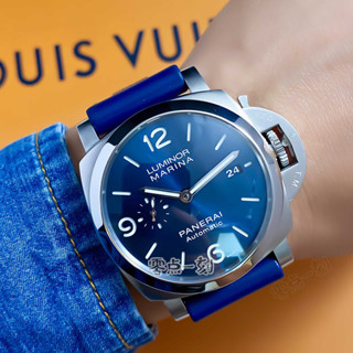 Panerai 全套沛納海廬米諾自動機械手錶男款藍盤精鋼防水PAM01313