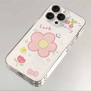 可愛的花朵透明軟手機殼適用於 IPhone 16 Pro Max 15pro 14 13promax 防震保護套保護套