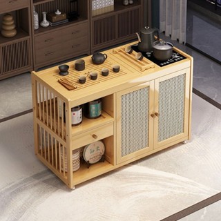 ❤️‍移動茶臺 茶桌 傢用茶水櫃 燒水壺 一體功夫茶幾具 實木小茶車 帶輪茶幾 多功能茶几 可移動茶几 茶几 茶桌